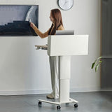 Mobile Laptop Lectern Podium Stand, Height Adjustable Podium Pulpits, Portable Floor Standing Podium with Wheels