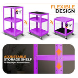Auto Dynasty Height Adjustable AV Presentation Cart with Power Strip