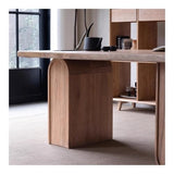 zhongxlla Standing Desk, 78" Large Home Study Writing Desk Rectangular Solid Wood Dining Table