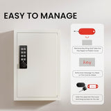 Electronic Key Box Wall Mount Cabinet, Private/Public Mode, Beige