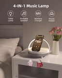EZVALO Gifts for Women, 4-in-1 Bluetooth Speaker, Bedside Lamp with Wireless Charger, Dimmable Night Light and Phone Holder