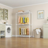 VIPEK X1 Expandable Clothes Rack Heavy Duty Adjustable from 2' to 3'5" with Flexible Shelves and Hanger Rods Metal Garment Racks, White