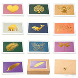 KESLOT Note cards with envelopes 30 Pack All Occasion Assorted Greeting Cards, 10 Gold Foil Designs with Stickers and Envelopes 4" x 6" For Thank You, Birthday greeting card and Messages