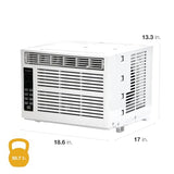Whirlpool 8,000 BTU Window Air Conditioner with Dehumidifier, 115V, Window AC for Rooms up to 350 Sq. Ft., Living Room, Bedroom, or Apartment, with 3 Speeds, Remote Control, and 24H Timer, White