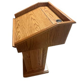Counselor Solid Wood Podium Lectern – Handcrafted Oak Presentation Podium for Churches, Schools, Events