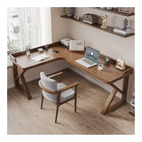 zhongxlla Standing Desk, Modern Farmhouse L Shaped Study Writing Desk