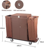 Heavy-Du Rolling Service Cart for Hotels - Laundry Trolley, Sto Cart, Commercial Cleaning Carts, & Space-Saving with Wheels