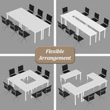 Okeysen Conference Room Table Set of 2, Modern Office Meeting Table, Rectangle Meeting Seminar Desk for Boardroom