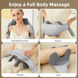 PERLEVI Neck and Shoulder Massager with Heat, Cordless Shiatsu Shoulder Massager for Pain Relief Deep Tissue, Rechargeable 6D Kneading Massage for Neck and Shoulde Pain, Gifts for Mom&Dad (Grey)