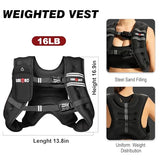 Weighted Vest for Men Women, No-Bounce 6LB 8LB 12LB 16LB 20LB 25LB 30LB Weights Vest with Adjustable Buckles & Reflective Stripes | Weight Vest for Walking Running Hiking Workout