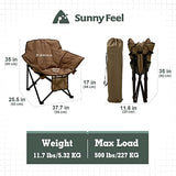 SUNNYFEEL Oversized Camping Chair Heavy Duty Folding Moon Chair Large Sofa Chair for Adults 500 LBS Portable Camp Lawn Chair with Storage Bag for Beach, Trip, Lawn, Outdoor Camp for Adults & Carry Bag
