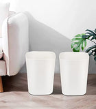 Besli 2 Gallon Small Trash Can Garbage Can Wastebasket for Bathroom Bedroom Kitchen Office (White, 2 Pack)
