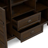 SIMPLIHOME Burlington 54" Wide Solid Wood TV Stand in Mahogany Brown