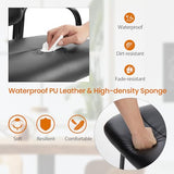 Sweetcrispy Office Reception Guest Chair No Wheels Set of 6, Leather Stationary Waiting Room Chairs with Padded Arms