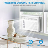 5000 BTU Window Air Conditioner, Mechanical Control Panel Window AC Unit Cools up to 150 Sq. Ft, Low-Noise & Energy Saver for Bedroom, Office, Dorm (Quick-Install Kit)