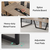 Tribesigns 8FT Conference Table Set of 2, Large Meeting Podcast Table