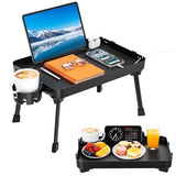 KDD Bed Tray Table with Folding Legs,Breakfast Tray with Removable Cup Holder & Phone Tablet
