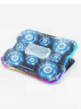 8-Fan Laptop Cooling Pad with Thermoelectric Cooler, 5-Speed Independent Control, 10 RGB Lights, 7-Height Adjustable Metal Panel Laptop Cooler