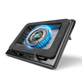 V12 Laptop Cooling Pad, Gaming Laptop Cooler Stand with 5.5inch Powerful Turbo Fan, Adjustable Speed, Touch Control