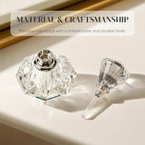 H&D HYALINE & DORA Clear Carved Crystal Empty Mini Refillable Perfume Bottle