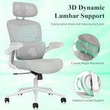 SUNNOW Ergonomic Office Chair, Comfy Mesh Desk Chair, High Back Computer Gaming Chairs with Adjustable Lumbar Support, Flip-Up Arms