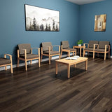 Amherst Wood Reception Waiting Room 19" 3 Seat Bench/Black Wood