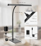 Kaulsoue LED Desk Lamp for Home Office with Base, Eye-Caring Architect Task Light with Adjustable Gooseneck 12W USB Adapter, Craft