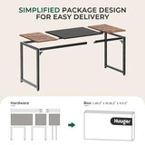 Huuger Computer Desk, 63 Inch Office Desk, Gaming Desk with Storage, Rustic Brown and Black
