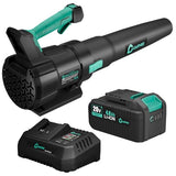 Garvee Leaf Blower Cordless- 20V Electric Leaf Blower 650CFM 200MPH & 2 Speed Mode, 1 * 4.0Ah Battery Powered, 1*Charger Leaf Blowers for Lawn Care, Blowing Leaves, Patio, Dust
