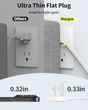 10 Ft Power Strip Surge Protector - 7 Outlets 4 USB Ports (2 USB C), Ultra Thin Flat Extension Cord & Flat Plug, 1700 Joules, Wall Mount, Desk Charging Station for Home Office Dorm, White
