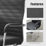 Okeysen Office Guest Chairs Set of 2, Modern Leather Reception Chairs with Mid Back & Sled Base