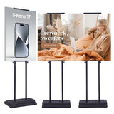 Heavy-Duty Weighted Base Poster Stand - Adjustable Double-Sided Display up to 80 inches