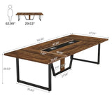 Tribesigns 8FT Conference Table Set of 2, Large Meeting Podcast Table for 10 People