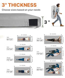 Gaialoop 3 Inch Memory Foam Camping Mattress, Dual Layer Thick Sleeping Camp Pad for Car Tent Cot, Roll-Up Portable Glamping Floor Bed for Guests Sleepover[Single: 75 * 30 * 3"]