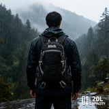 MIVENTO Hiking Backpack Waterproof Nylon Material, Breathable Back Pad Design, Separate Laptop Compartment for Outdoor Camping Travel (Black)