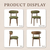 Wooden Dining Chairs set of 6, Farmhouse Dinner Chairs with Curved Back