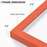 decorUhome Solid Oak Wood 5x7 Picture Frame, Display Pictures 4x6 with Mat or 5x7 without Mat, Wall & Tabletop Display Photo Frame, Orange, 1 Pack