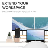 Plugable Dual DisplayPort & HDMI Docking Station - USB 3.0 & USB-C Laptop Dock for Dual Monitors, DisplayLink