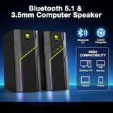 USB Powered Stereo Computer Speakers for Monitor, Laptop and Gaming Setup