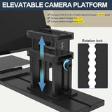 13" HD Wide-Angle Teleprompter with Remote Control, Adjustable Height & 50°–90° Viewing Angle, Beam Splitter Glass, Compatible with DSLR Cameras, Phones & Tablets, for Video Recording & Live Streaming