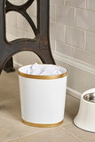 Jaye's Studio Mattie Decorative White and Gold Bathroom Trash Can
