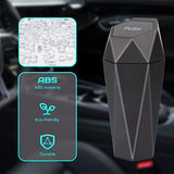 Tecfino Car Trash Can with Lid, 2 Packs Diamond Design Mini Cup Holder Trash Can for Car, Office, Home Use, Black