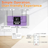 HEATIT Space Heater with Remote for Indoor, Digital Display with Thermostat，Containing Plasma & Ozone, 1-12H Timer,1500W/750W, Electric Space Heater for Office, Bedroom,Violet,10.6"Dx7.0"W x 11.8"H