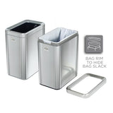 Open Trash Can - 2.6 Gallon (10 Liter) Small Metal Waste Basket with Removable Bucket for Narrow Spaces