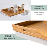 HOME Bamboo Wood Bed Tray, Lap Desk with Detachable Cushion