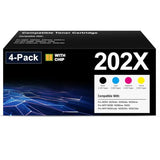 202X Toner Cartridge Compatible for HP CF500X 202A M281fdw M254dw 4-Pack