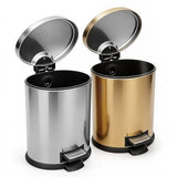 SIMPLYKLEEN Bathroom Trash Can with Lid - 2PC 1.3 Gallon Oval Small Trash Can