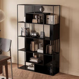 BGGJJ Book Shelf Living Room Partition Iron Display Shelf Office Bookshelf