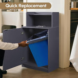 Trash Can Cabinet, Commercial Trash Cans 32 Gallon Wooden Trash Can and Garbage Receptacle with Tray Holder, Door