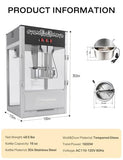 16oz Commercial Popcorn Machine, Large Countertop Popcorn Maker